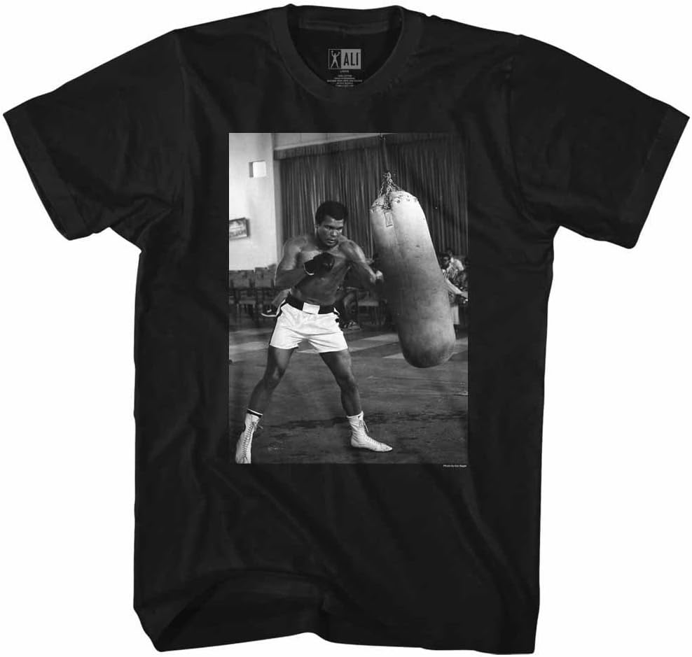 Muhammad Ali 60s Training Boxing Punches On Punching Bag Adult T-Shirt Tee