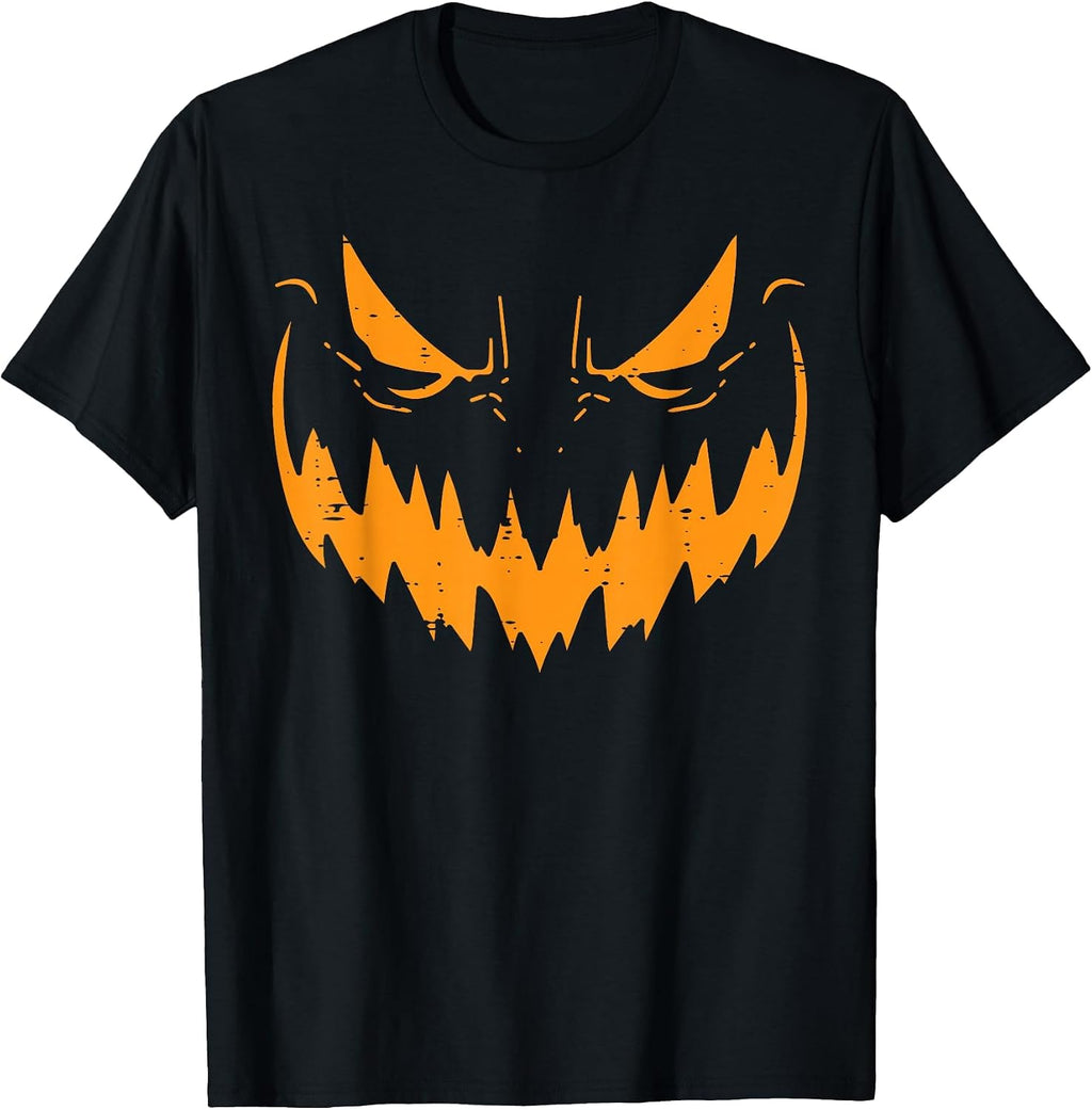 Jack O Lantern Face Scary Pumpkin Halloween Men Boys Kids T-Shirt