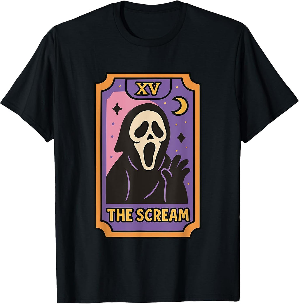 XV The Scream Tarot Card Design Ghost T-Shirt