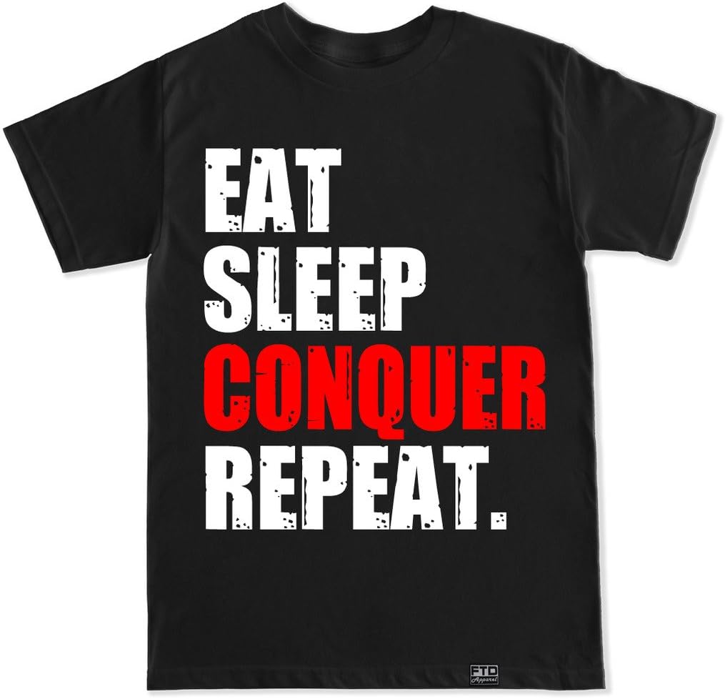 FTD Apparel Men's Eat Sleep Conquer Repeat T Shirt