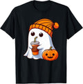 Halloween Costume Ghost Drinking Pumpkin Men Women Girls T-Shirt