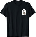 Ghost Drinking Coffee Funny Halloween Costume Coffee Lover T-Shirt