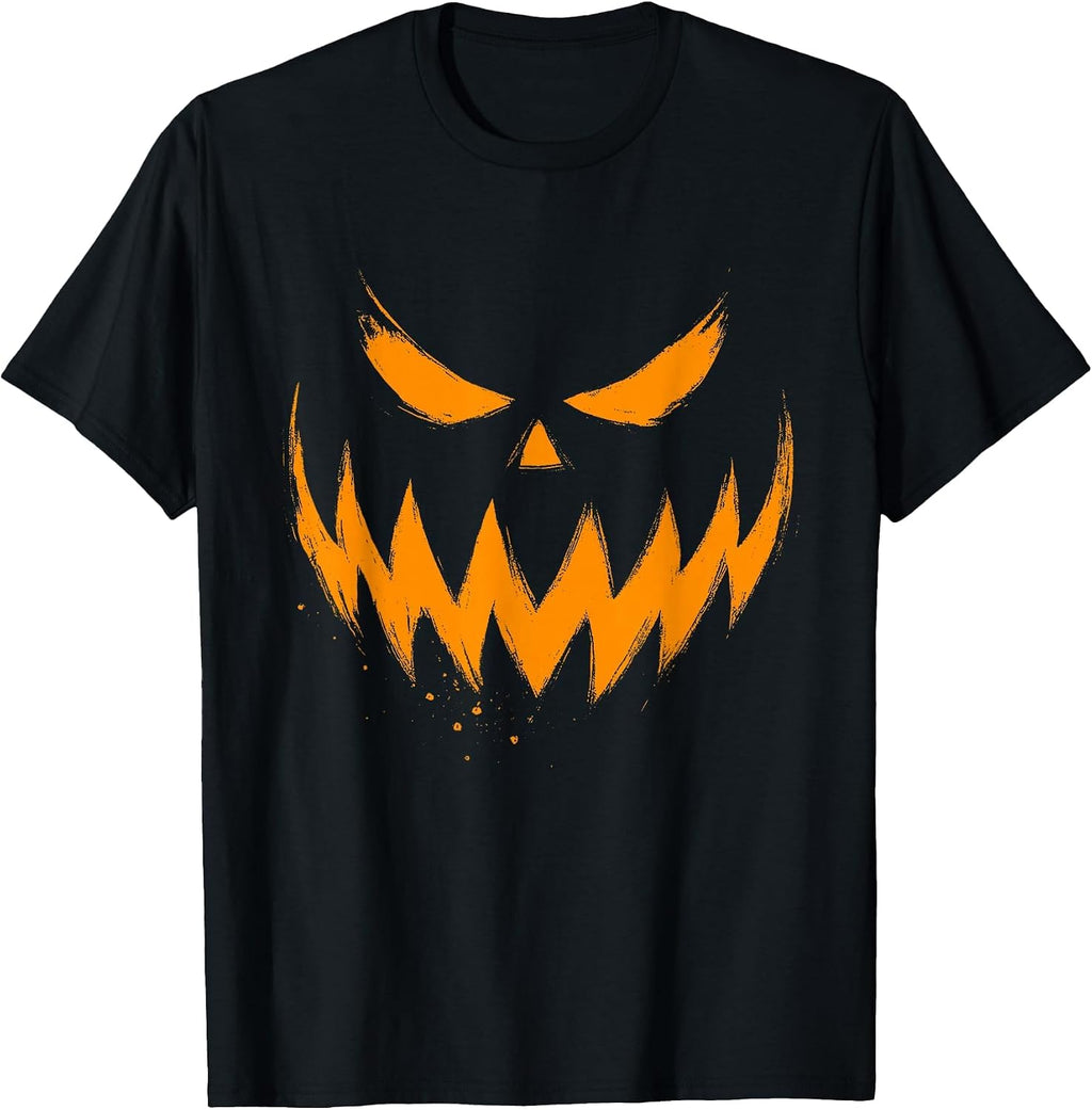 Pumpkin Face Jack O Lantern Scary Carved Halloween Costume T-Shirt