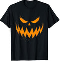 Pumpkin Face Jack O Lantern Scary Carved Halloween Costume T-Shirt
