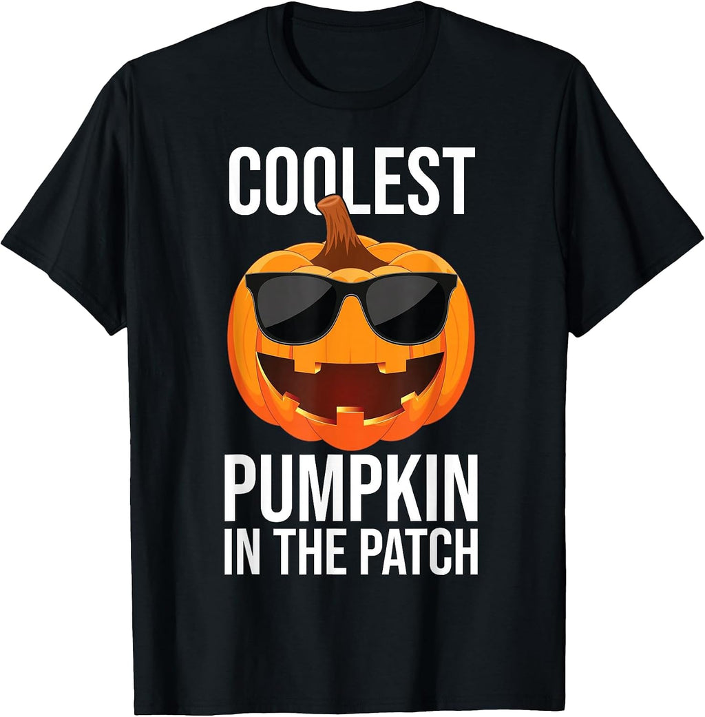 Halloween Pumpkin Face Patch Costume Men Women Fun Kids Boys T-Shirt