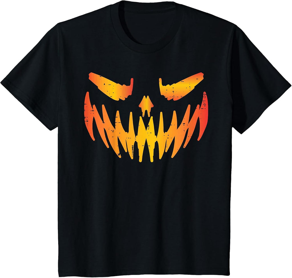 Halloween Jack O Lantern Pumpkin Face Costume Men Women Kids T-Shirt