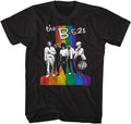 The B52s Band Rainbow & Band Image Adult Short Sleeve T-Shirt Graphic Tee