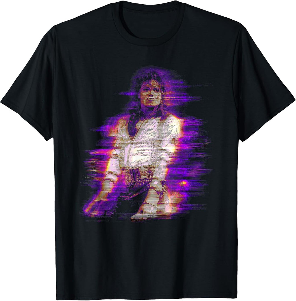 80s Pop Superstar King of Pop World Tour 1988 Purple Flare T-Shirt