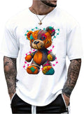 VIPWOLF Men's Cartoon Bear Graphic Tee Shirts Short Sleeve Crew Neck Shirts | Cool T-shirt Tops, Graphic Tees Men, Printed T Shirts, Teddy Bear Graphic Tshirts