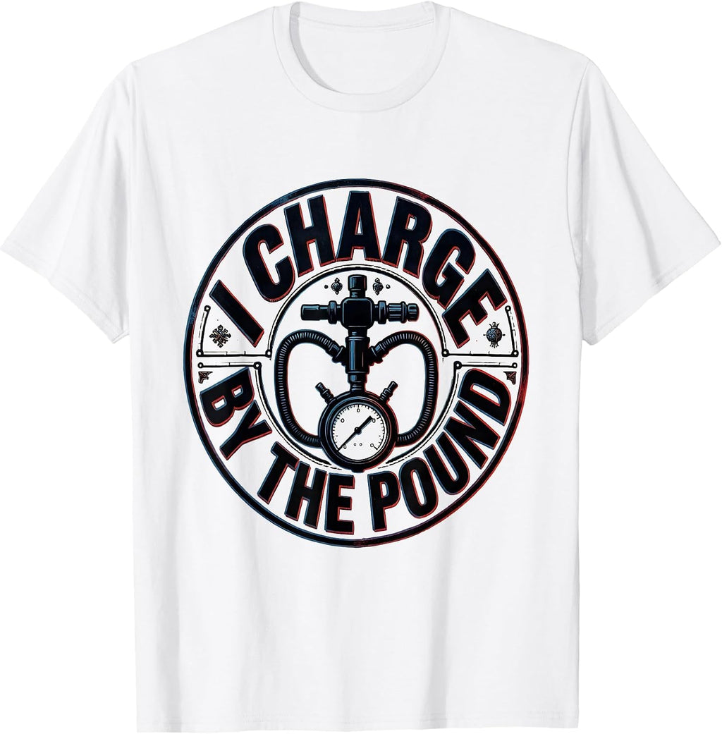 Men's I Charge By The Pound Funny HVAC Technician Humor T-Shirt