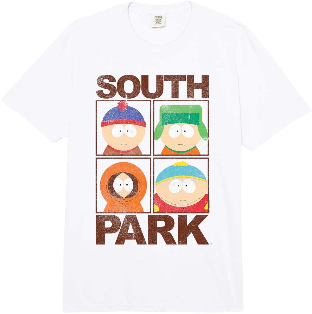 South Park Character Grid Distressed Funny Cartoon Comfort Colors Adult Heavyweight T-Shirt