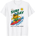 Funny Lion Surfing Summer Vacation Surf Day Boys Girls T-Shirt