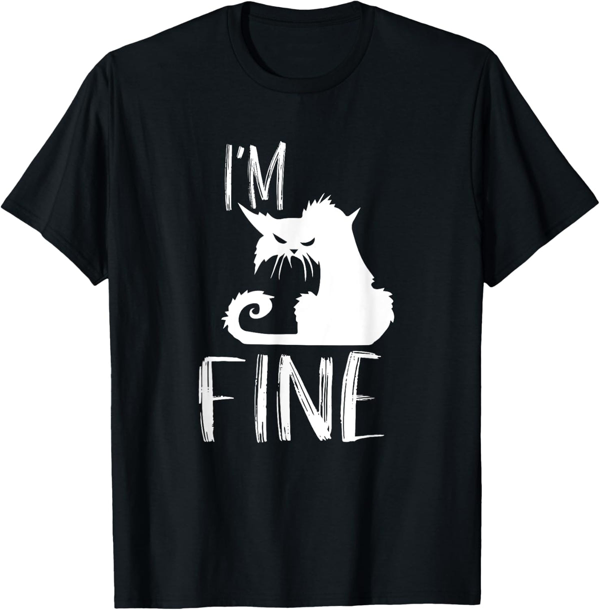 Funny I'm Fine Gift for Crazy Cat Owners, Cute Cat Lover T-Shirt