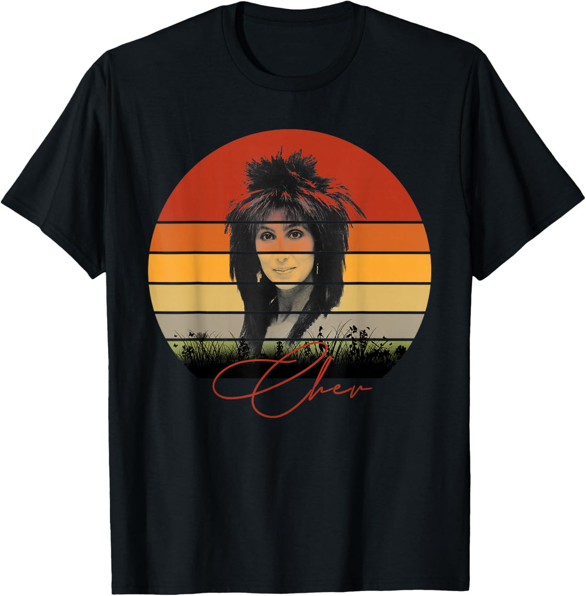 2022 Solid Retro Color Sunset Vintage-Chers Music Men Women T-Shirt