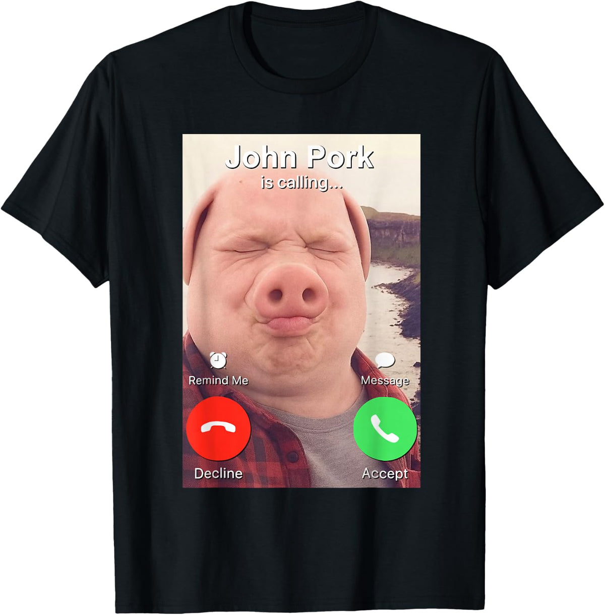 Funny Cute John Pork is Calling Stupid Brainrot Meme T-Shirt