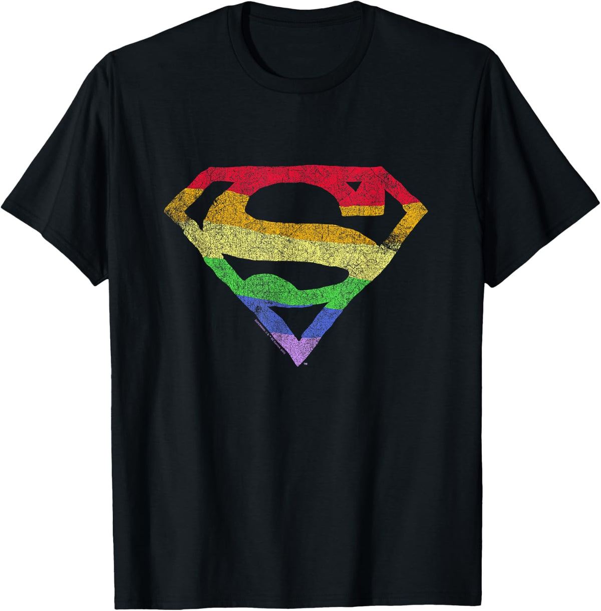 Superman Rough Rainbow Pride Logo T-Shirt