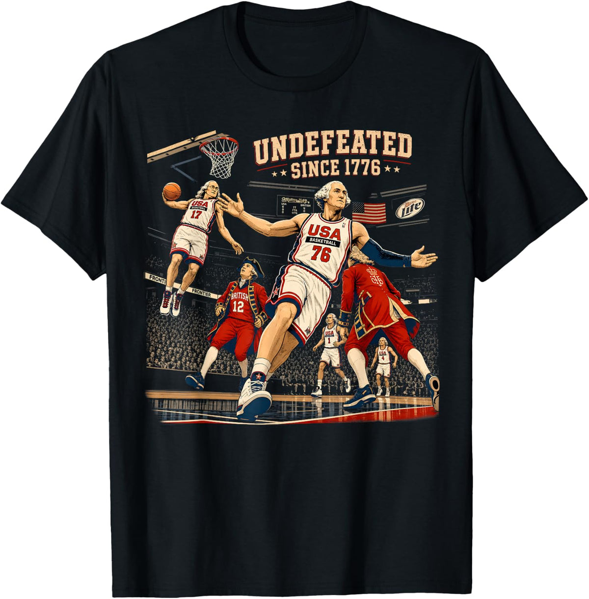 4th of July Basketball Undefeated Since 1776 250 Years Funny T-Shirt